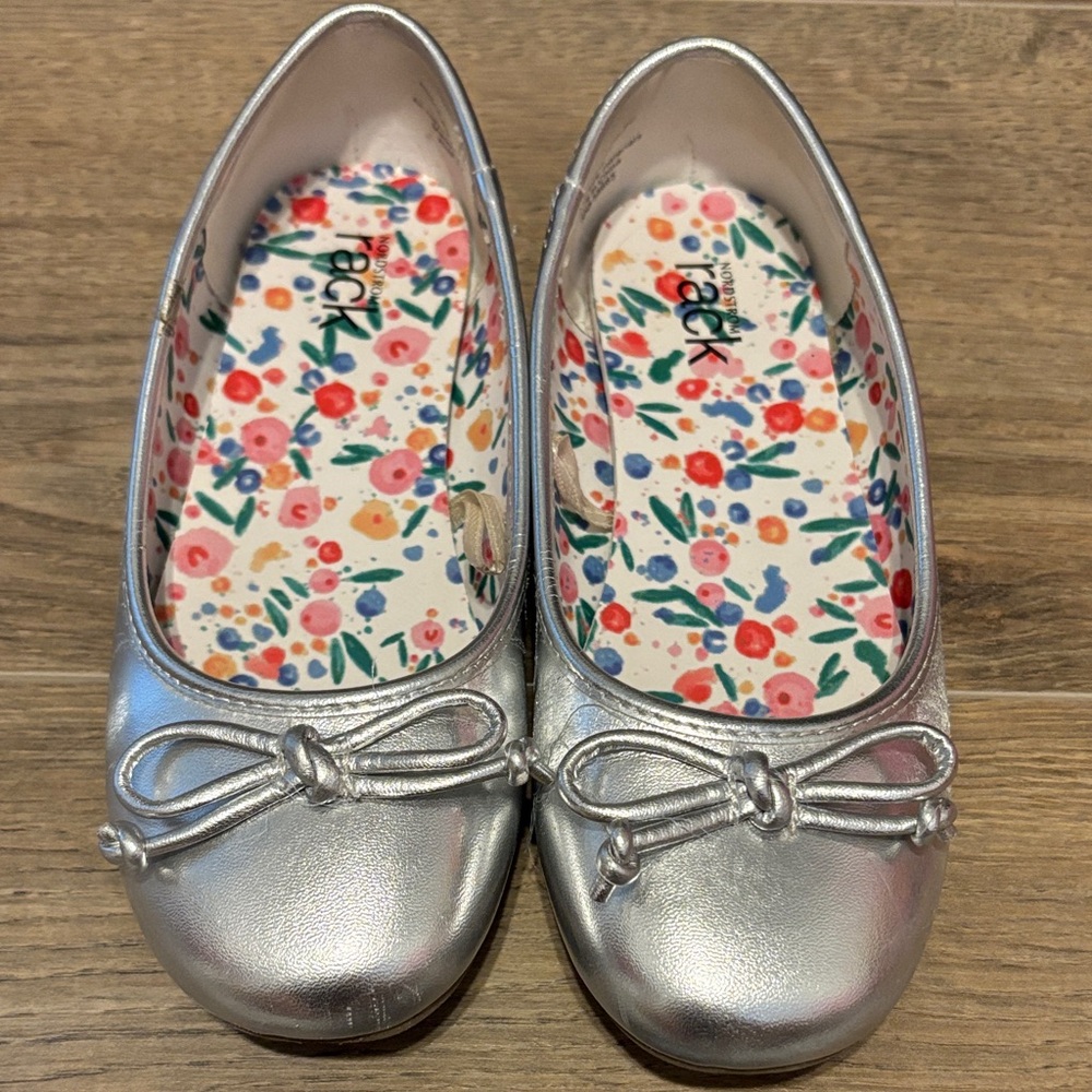 Silver Kids Ballet Flats